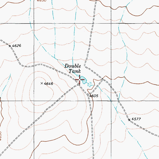 Topographic Map of Double Tank, TX