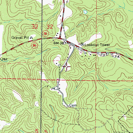 Topographic Map of Salem Church, AL
