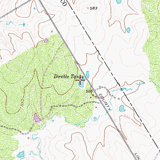 Topographic Map of Double Tanks, TX