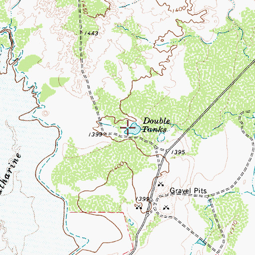 Topographic Map of Double Tanks, TX