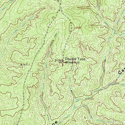 Topographic Map of Double Tubs Windmill, TX