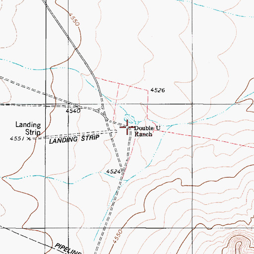 Topographic Map of Double U Ranch, TX