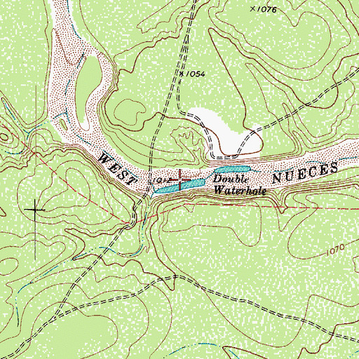 Topographic Map of Double Waterhole, TX