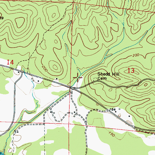 Topographic Map of Shea Cemetery, AL