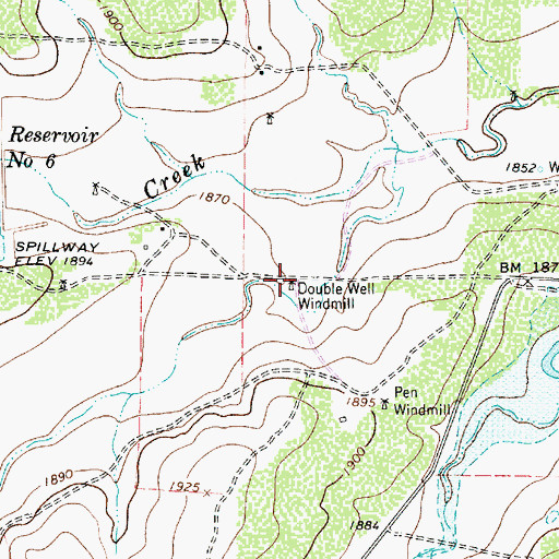 Topographic Map of Double Well Windmill, TX