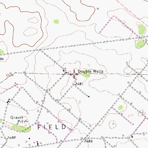 Topographic Map of Double Wells, TX