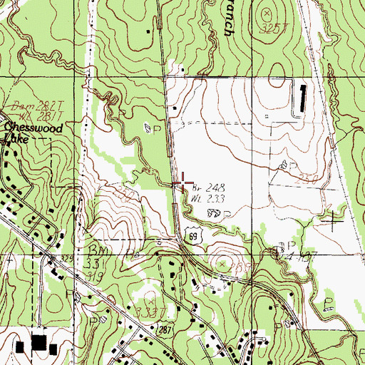Topographic Map of Doucette Branch, TX