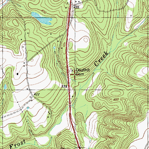 Topographic Map of Douthit Cemetery, TX