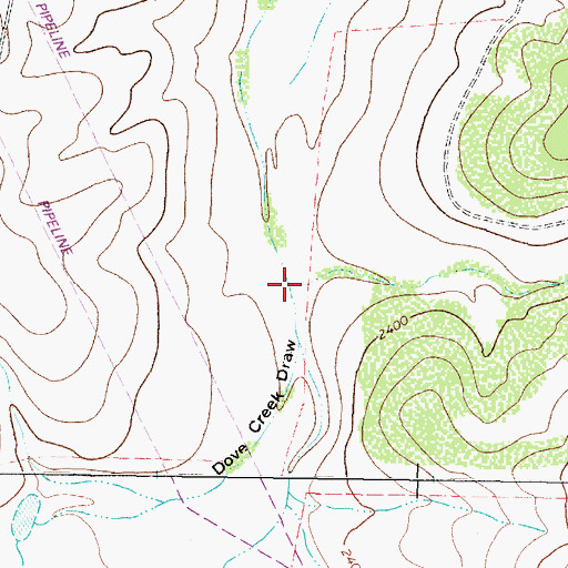 Topographic Map of Dove Creek Draw, TX