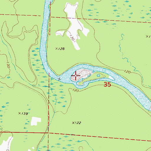 Topographic Map of Shylock Bar, AL