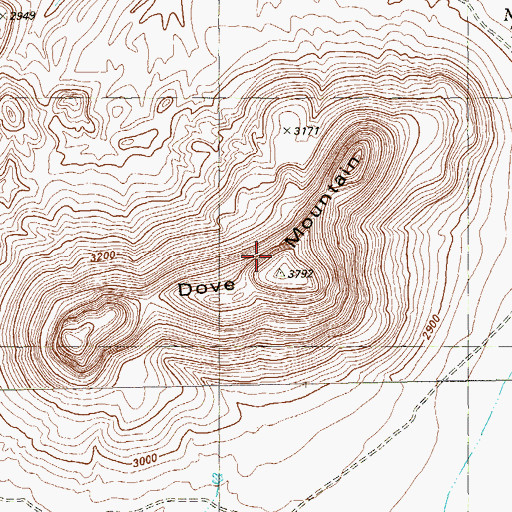 Topographic Map of Dove Mountain, TX