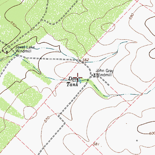 Topographic Map of Dove Tank, TX