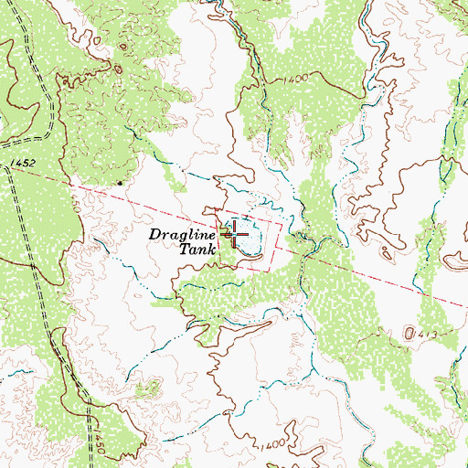 Topographic Map of Dragline Tank, TX