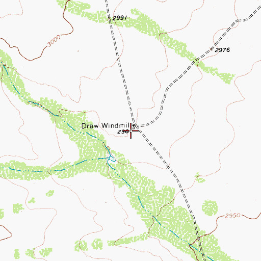 Topographic Map of Draw Windmill, TX