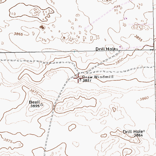 Topographic Map of Draw Windmill, TX