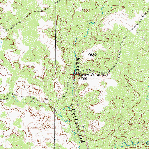 Topographic Map of Draw Windmill, TX