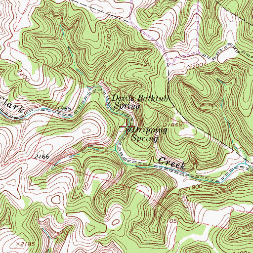 Topographic Map of Dripping Spring, TX