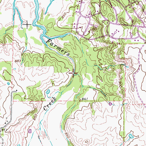 Topographic Map of Dripping Springs Creek, TX