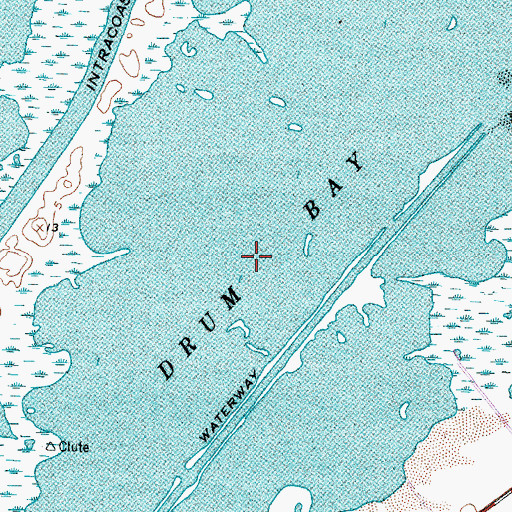 Topographic Map of Drum Bay, TX