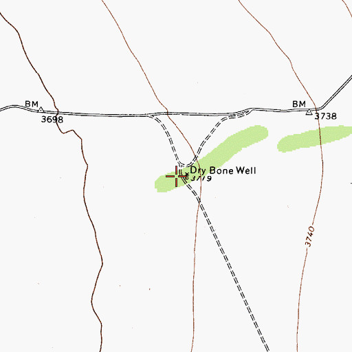 Topographic Map of Dry Bone Well, TX