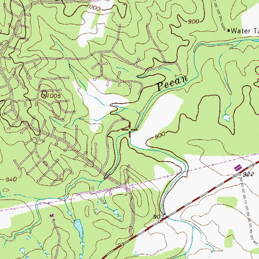 Topographic Map of Dry Branch, TX
