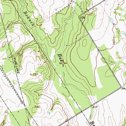 Topographic Map of Dry Branch, TX