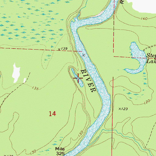 Topographic Map of Steps Lake, AL