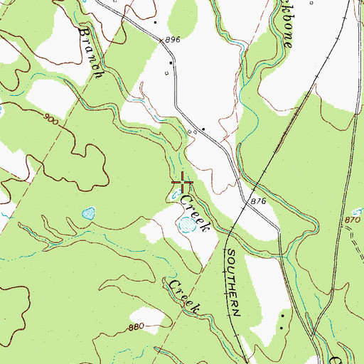 Topographic Map of Dry Branch, TX