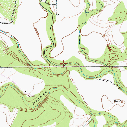 Topographic Map of Dry Branch, TX