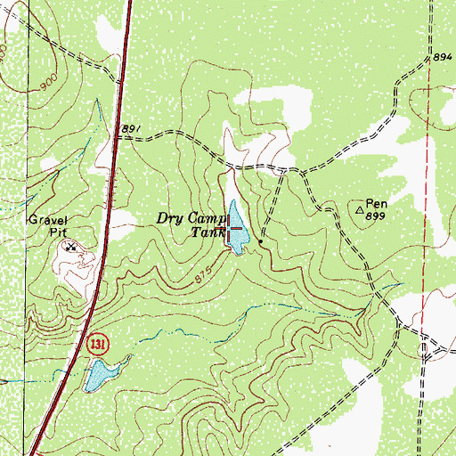 Topographic Map of Dry Camp Tank, TX