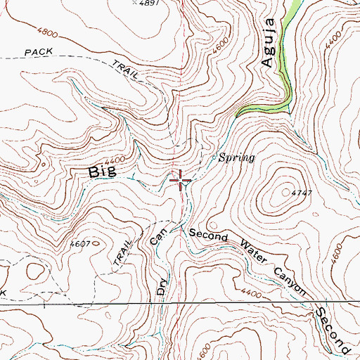 Topographic Map of Dry Canyon, TX