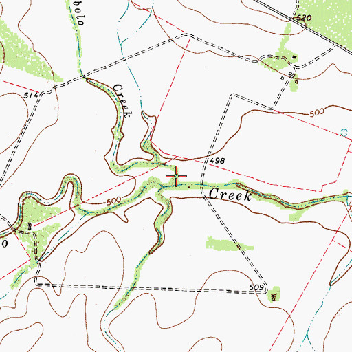 Topographic Map of Dry Cibolo Creek, TX