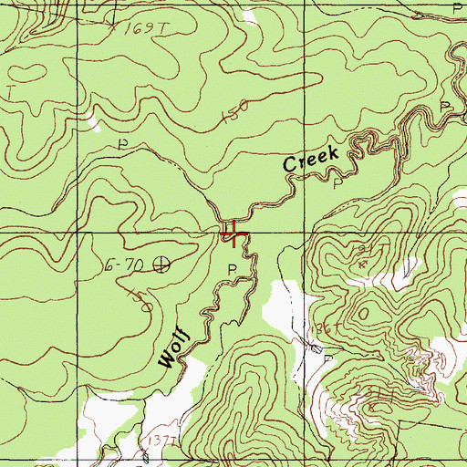 Topographic Map of Dry Creek, TX