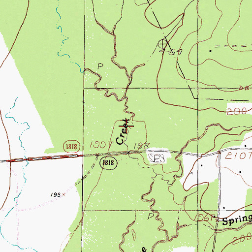 Topographic Map of Dry Creek, TX
