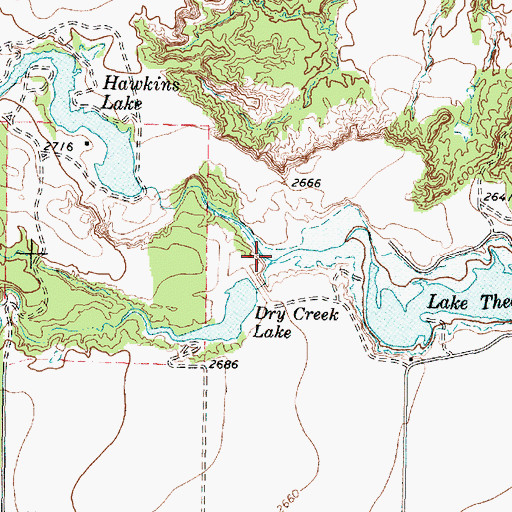 Topographic Map of Dry Creek, TX