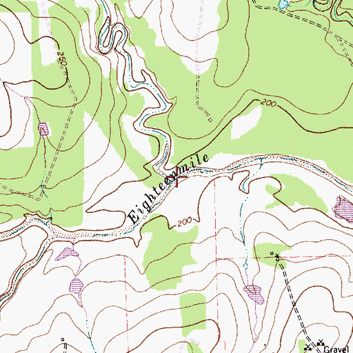 Topographic Map of Dry Creek, TX