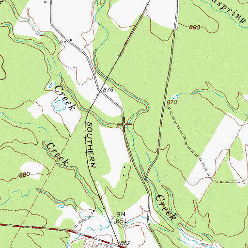 Topographic Map of Dry Creek, TX