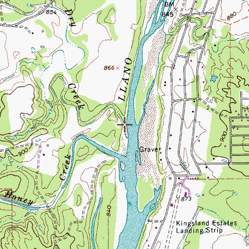 Topographic Map of Dry Creek, TX