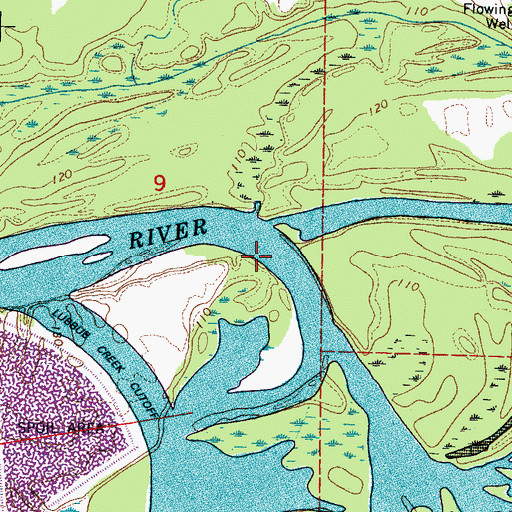 Topographic Map of Summerville Bar, AL