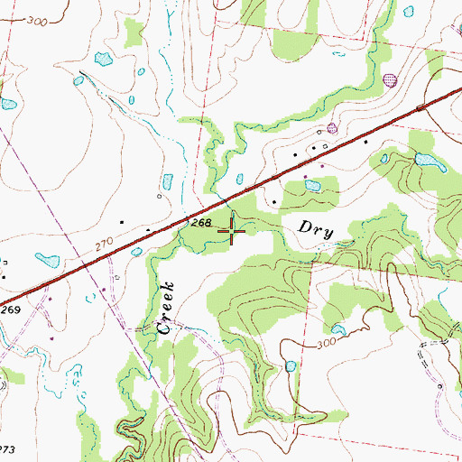 Topographic Map of Dry Creek, TX
