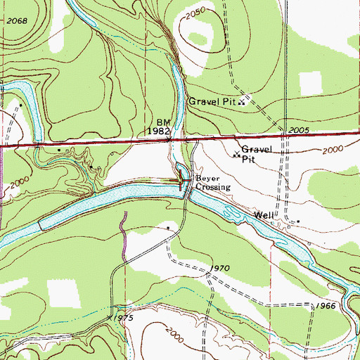 Topographic Map of Dry Creek, TX