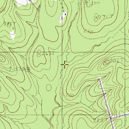 Topographic Map of Dry Creek, TX