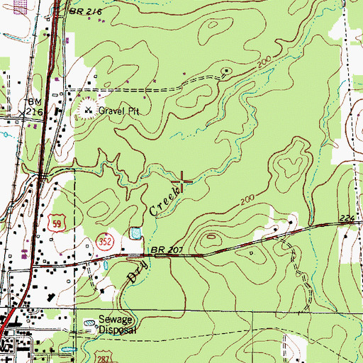 Topographic Map of Dry Creek, TX