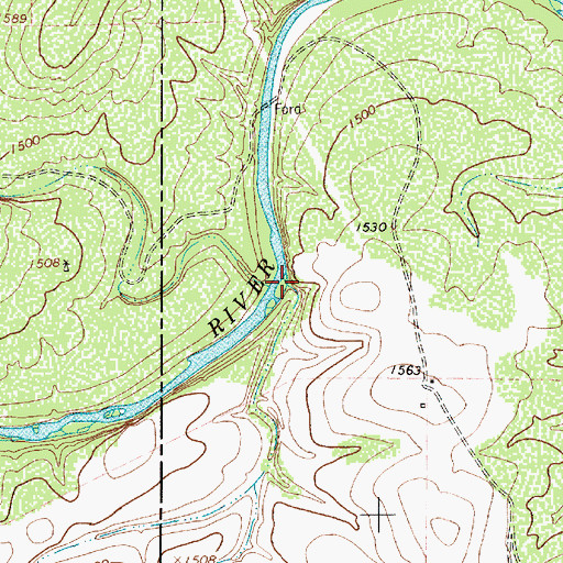 Topographic Map of Dry Creek, TX