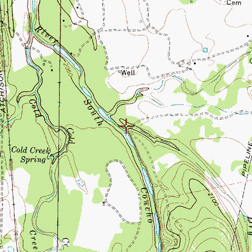 Topographic Map of Dry Creek, TX