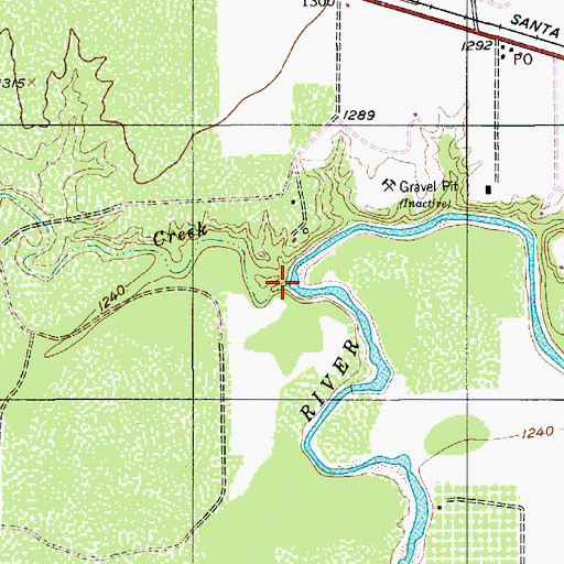 Topographic Map of Dry Creek, TX