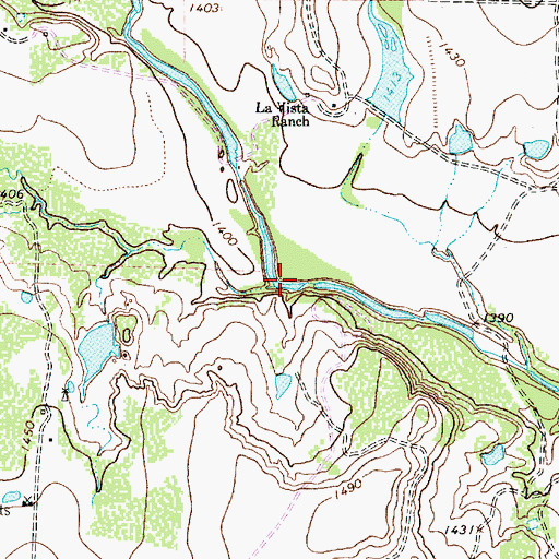 Topographic Map of Dry Creek, TX