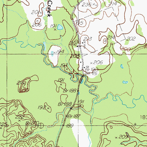 Topographic Map of Dry Creek, TX