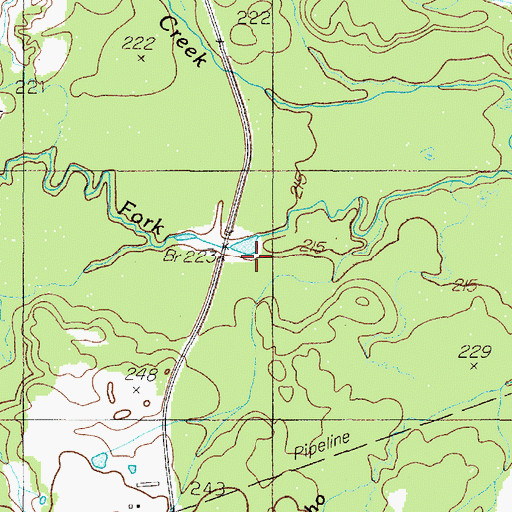 Topographic Map of Dry Creek, TX