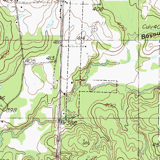 Topographic Map of Dry Creek, TX